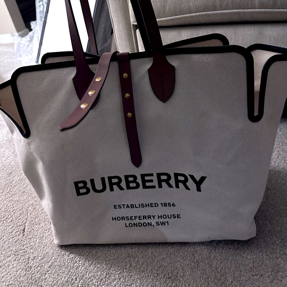 Burberry Canvas Large Soft Belt Tote